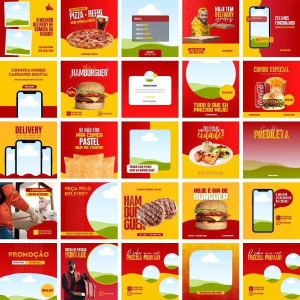 Modelos Canva Delivery Entregas 25 Templates Editáveis + Bônus