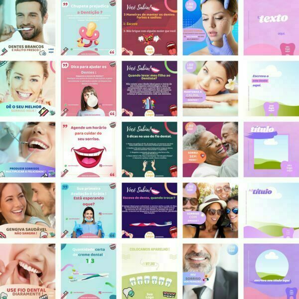 Modelos Canva Dentista Odonto 230 Templates Editáveis + Bônus