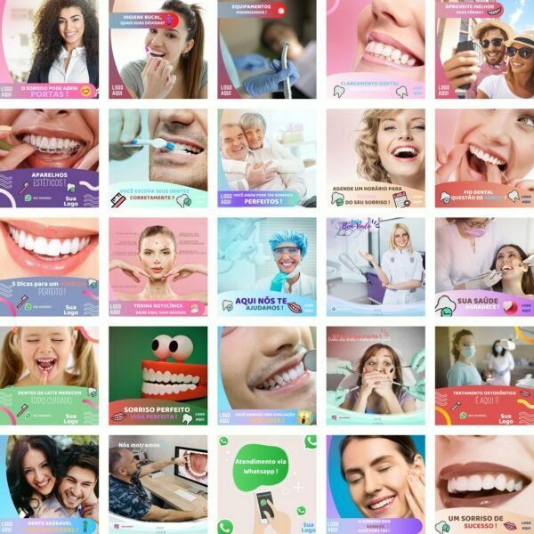 Modelos Canva Dentista Odonto 230 Templates Editáveis + Bônus