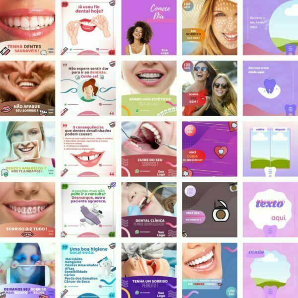 Modelos Canva Dentista Odonto 230 Templates Editáveis + Bônus