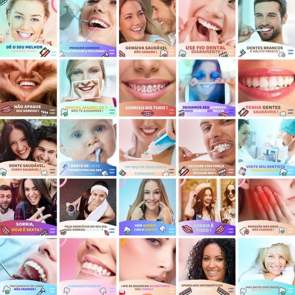 Modelos Canva Dentista Odonto 3.0 50 Templates Editáveis + Bônus