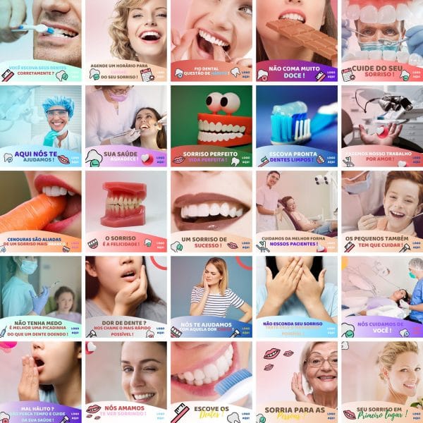 Modelos Canva Dentista Odonto 3.0 50 Templates Editáveis + Bônus