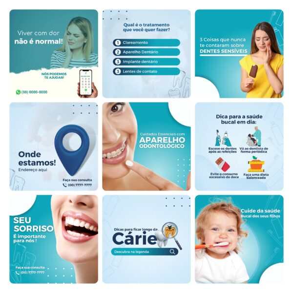 Modelos Canva Dentista Odonto 30 Templates Editáveis + Bônus