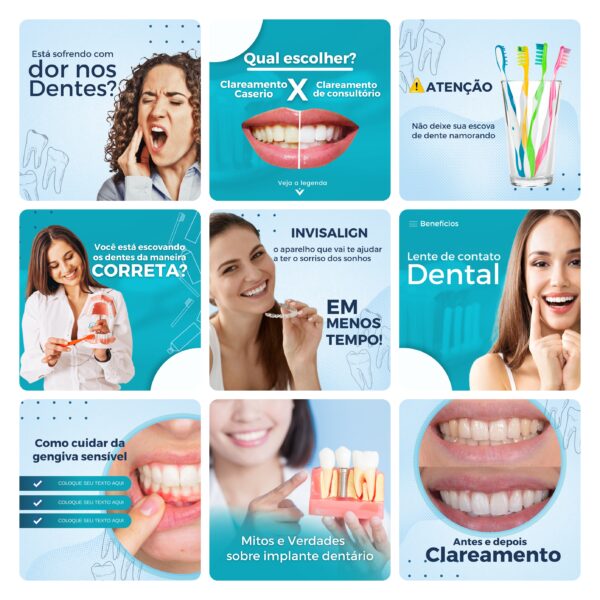 Modelos Canva Dentista Odonto 30 Templates Editáveis + Bônus