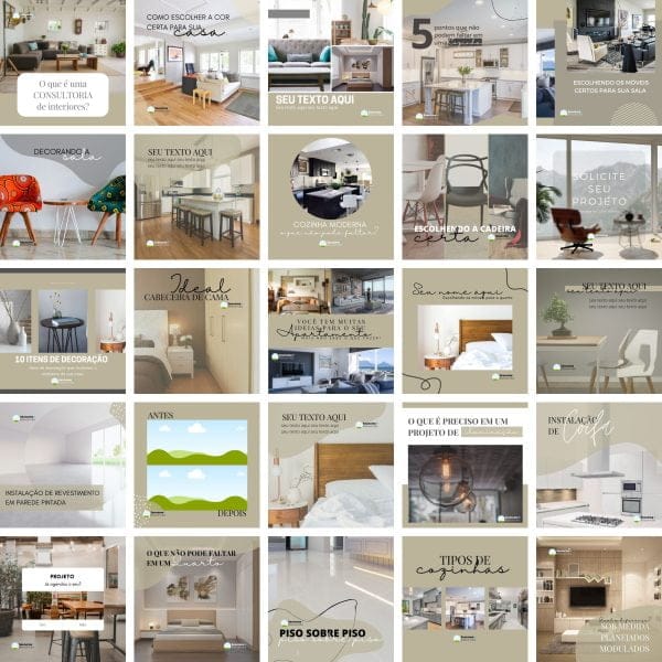 Modelos Canva Design de Interiores 25 Templates Editáveis + Bônus