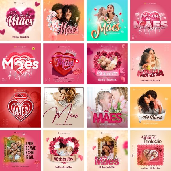 Modelos Canva Dia das Mães 32 Templates Editáveis + Bônus