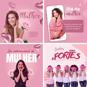 Modelos Canva Dia das Mulheres 10 Templates Editáveis + Bônus