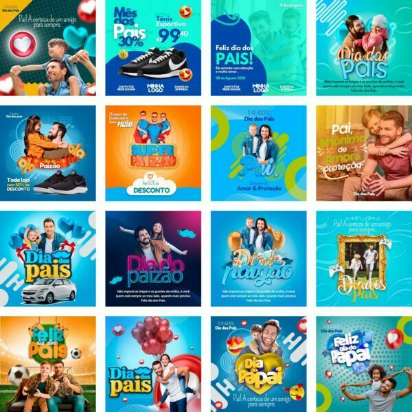 Modelos Canva Dia dos Pais 32 Templates Editáveis + Bônus