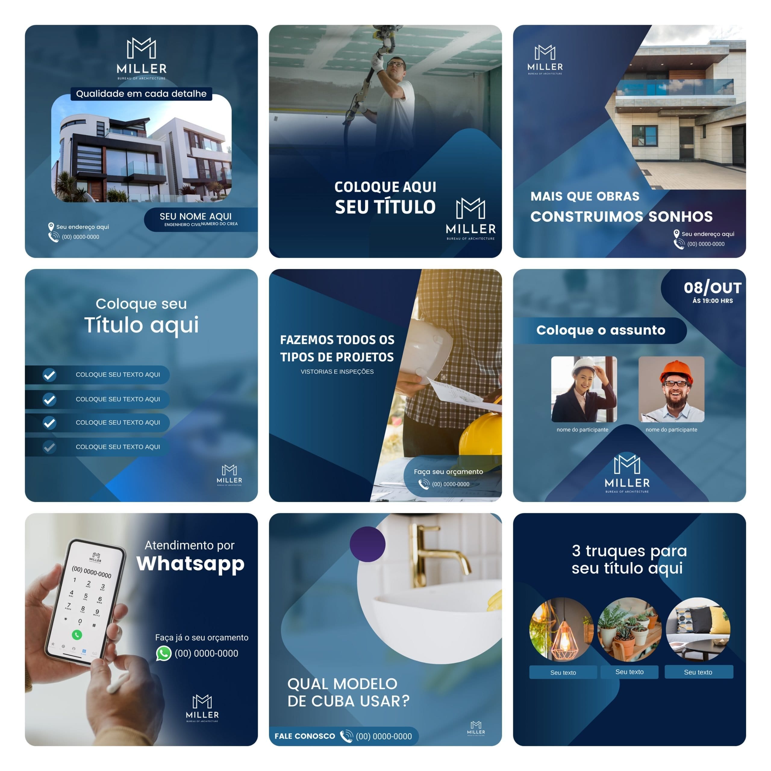 Modelos Canva Engenharia Civil 30 Templates Editáveis + Bônus 3 Modelos Canva Engenharia Civil 30 Templates Editáveis + Bônus