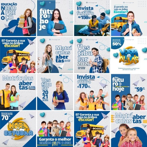 Modelos Canva Escola Volta As Aulas 15 Templates Editáveis + Bônus