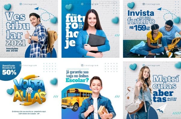 Modelos Canva Escola Volta As Aulas 6 Templates Editáveis + Bônus