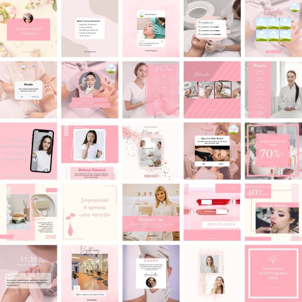 Modelos Canva Estética 2.0 25 Templates Editáveis + Bônus