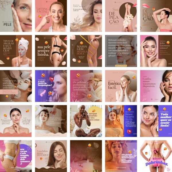 Modelos Canva Estética 290 Templates Editáveis + Bônus