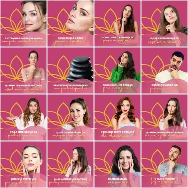 Modelos Canva Estética Beleza 200 Templates Editáveis + Legendas