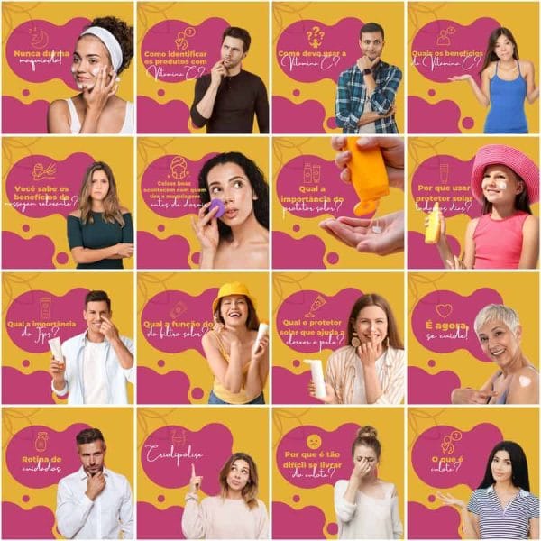 Modelos Canva Estética Beleza 200 Templates Editáveis + Legendas