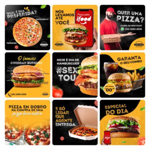Modelos Canva Fast Food 30 Templates Editáveis + Bônus
