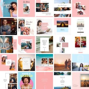 Modelos Canva Feed Post Instagram 2.0 100 Templates Editáveis + Bônus