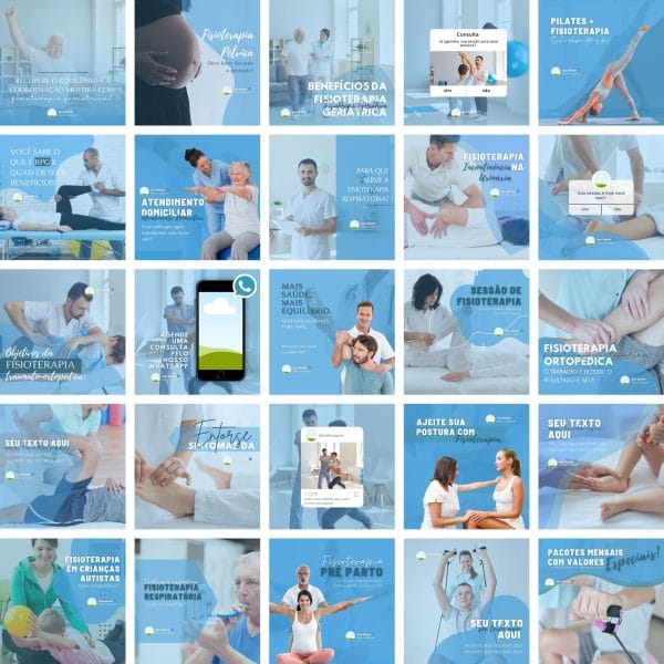 Modelos Canva Fisioterapia 2.0 25 Templates Editáveis + Bônus