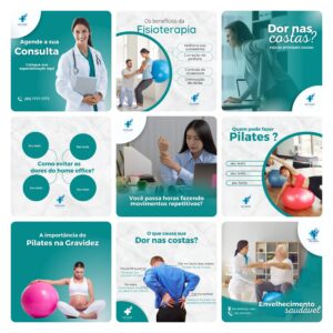 Modelos Canva Fisioterapia 30 Templates Editáveis + Bônus