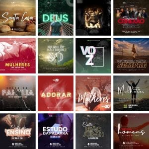 Modelos Canva Gospel Cultos Louvor 40 Templates Editáveis + Bônus