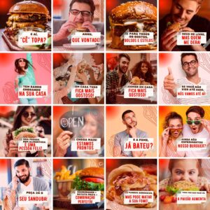 Modelos Canva Hamburgueria 200 Templates Editáveis + Legendas