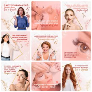 Modelos Canva Lash Designer 30 Templates Editáveis + Bônus