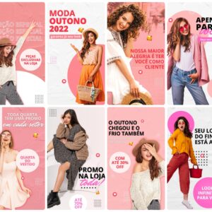Modelos Canva Loja de Roupas 30 Templates Editáveis Storie + Bônus