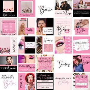 Modelos Canva Maquiagem Makeup 25 Templates Editáveis + Bônus