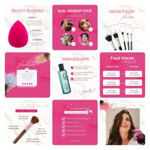 Modelos Canva Maquiagem Maquiadora 30 Templates Editáveis + Bônus