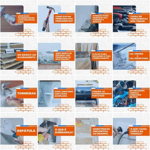 Modelos Canva Materiais de Construção 200 Templates Editáveis + Legendas