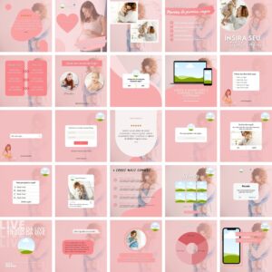 Modelos Canva Maternidade Gestante 25 Templates Editáveis + Bônus