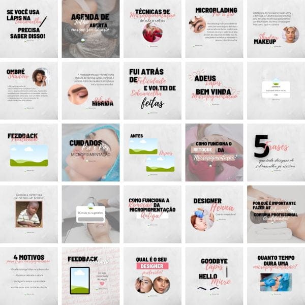 Modelos Canva Micropigmentação 25 Templates Editáveis + Bônus