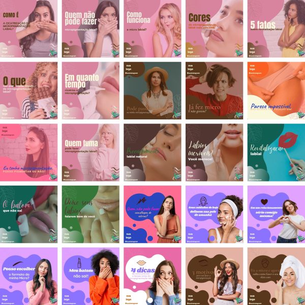 Modelos Canva Micropigmentação Beleza 200 Templates Editáveis + Bônus