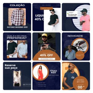 Modelos Canva Moda Masculina 30 Templates Editáveis + Bônus