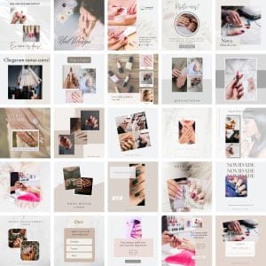 Modelos Canva Nail Design 25 Templates Editáveis + Bônus