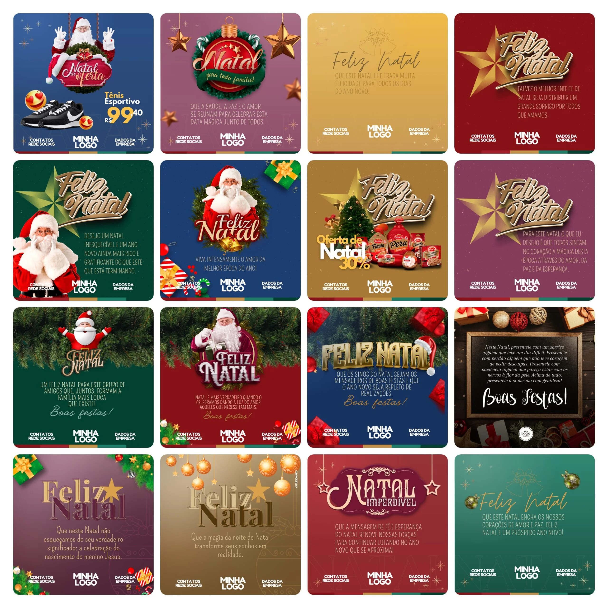 Modelos Canva Natal 108 Templates Editáveis + Bônus 5 Modelos Canva Natal 108 Templates Editáveis + Bônus