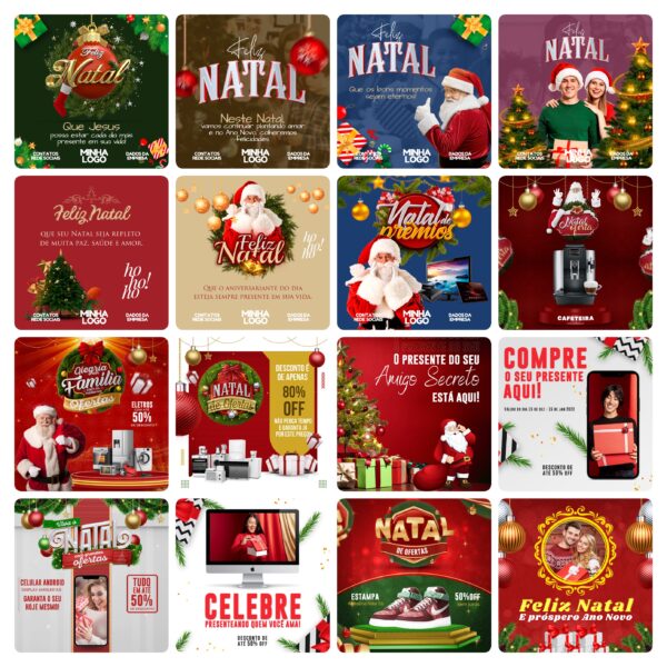 Modelos Canva Natal 108 Templates Editáveis + Bônus