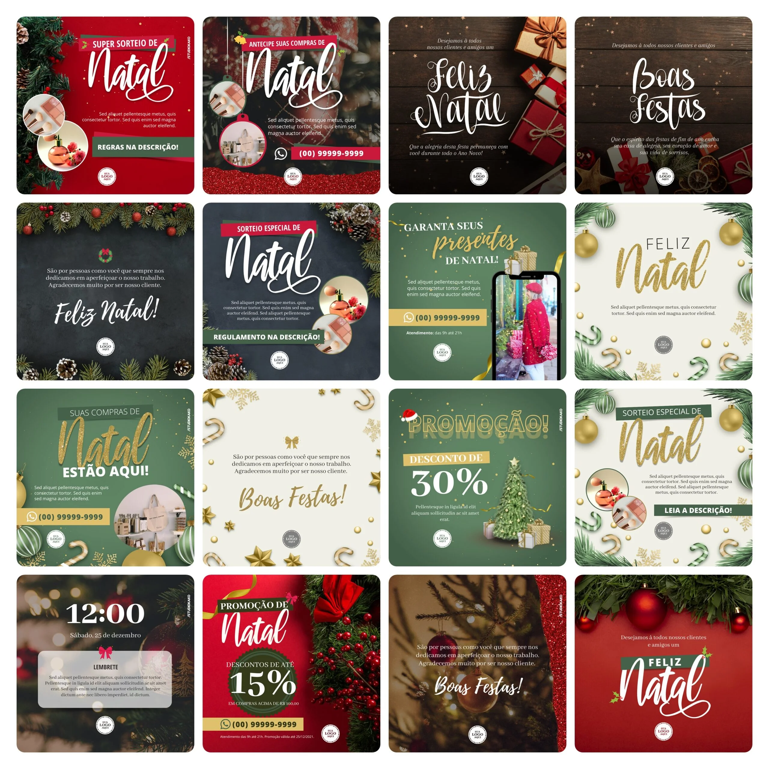 Modelos Canva Natal 108 Templates Editáveis + Bônus 3 Modelos Canva Natal 108 Templates Editáveis + Bônus