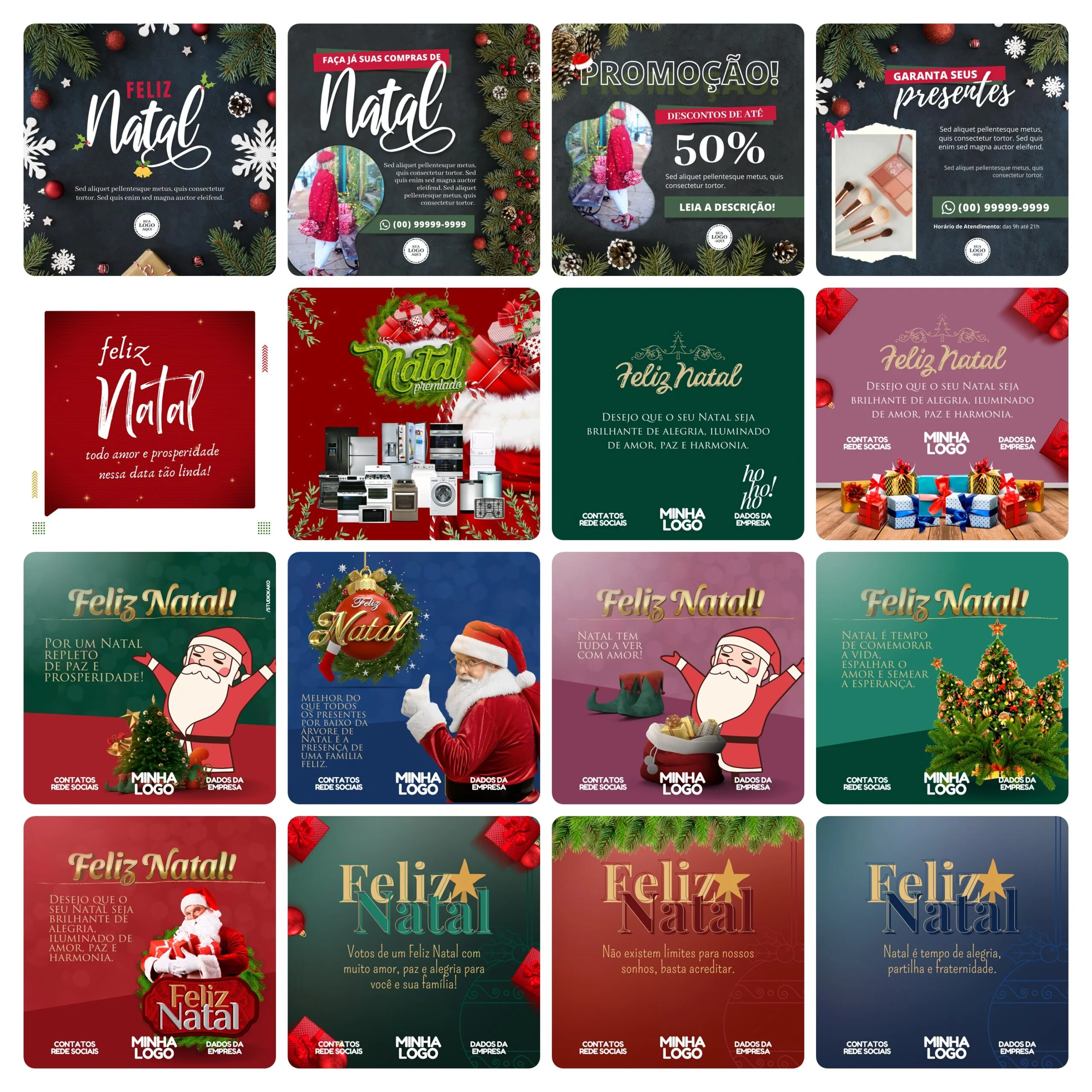 Modelos Canva Natal 108 Templates Editáveis + Bônus 6 Modelos Canva Natal 108 Templates Editáveis + Bônus