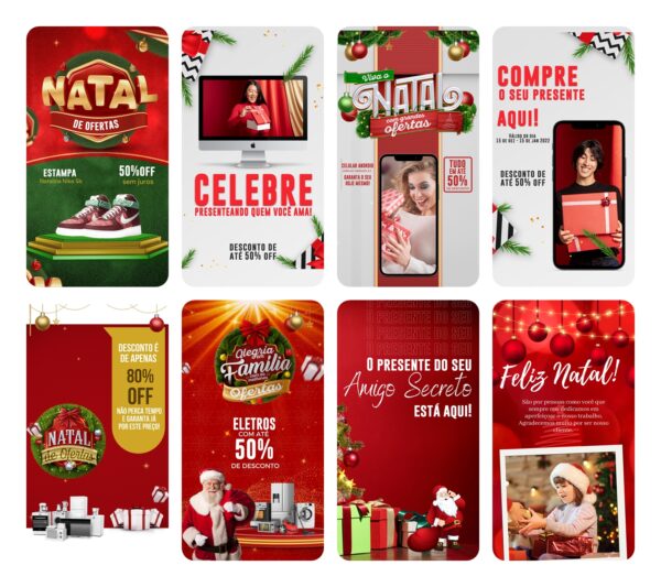 Modelos Canva Natal 150 Templates Editáveis Mídias Sociais + Bônus