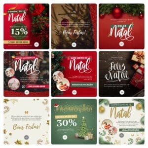Modelos Canva Natal 2.0 18 Templates Editáveis + 8 Capa Destaques