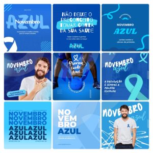 Modelos Canva Novembro Azul 30 Templates Editáveis + Bônus