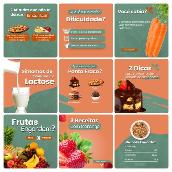 Modelos Canva Nutricionista 100 Templates Editáveis + Bônus