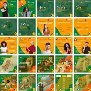 Modelos Canva Nutricionista Nutrição 200 Templates Editáveis + Bônus
