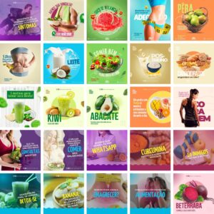 Modelos Canva Nutricionista Nutrição 25 Templates Editáveis + Bônus