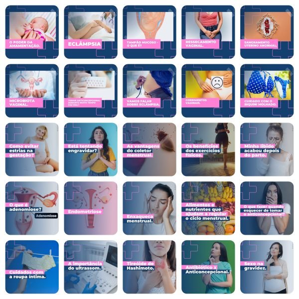 Modelos Canva Obstetrícia Ginecologista 200 Templates Editáveis + Legendas