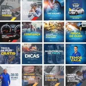 Modelos Canva Oficina Mecânica Mecânico 40 Templates Editáveis + Bônus