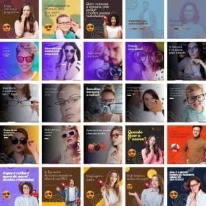 Modelos Canva Óticas Oftalmologista 340 Templates Editáveis + Bônus