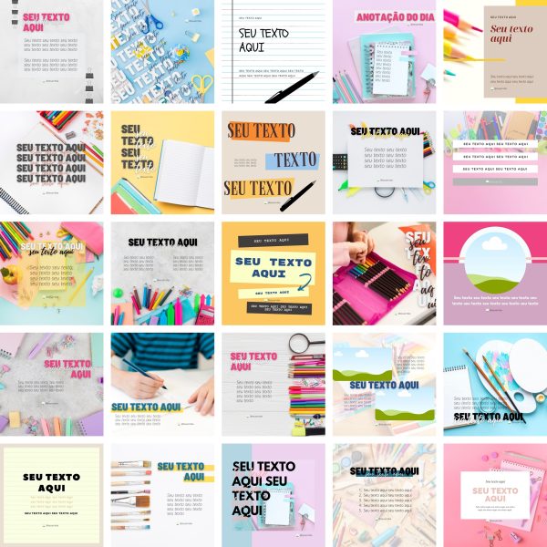 Modelos Canva Papelaria Livraria 2.0 25 Templates Editáveis + Bônus