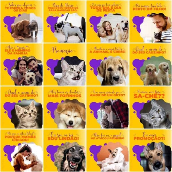 Modelos Canva Pet Shop 200 Templates Editáveis + Legendas
